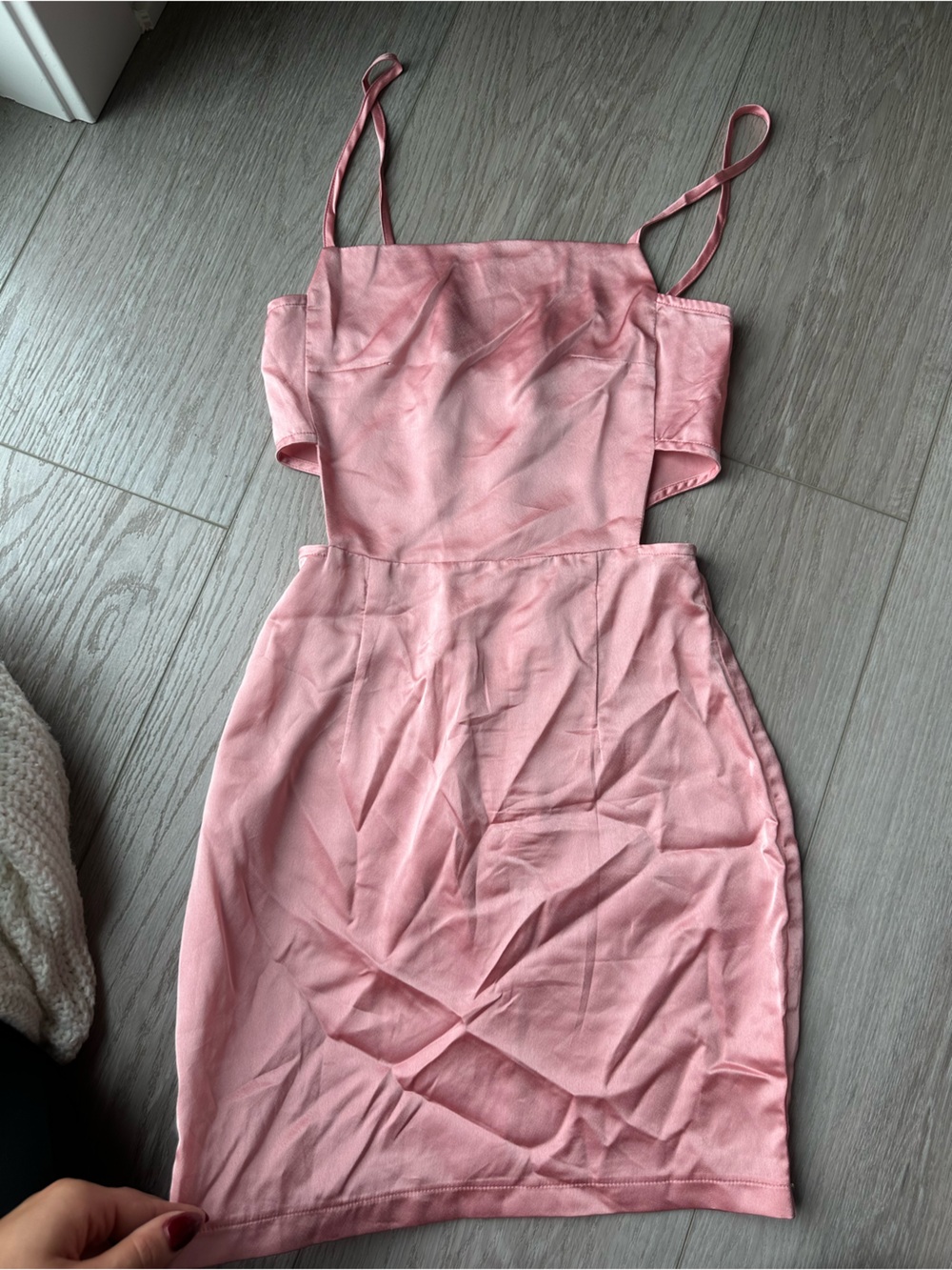 PrettyLittleThing Pink Cut-Out Spaghetti Strap Mini Dress